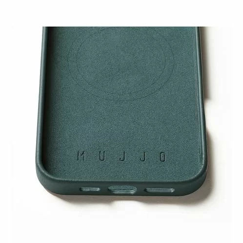 Чехол Mujjo Leather Case для iPhone 16 Pro Max, MagSafe, зеленый