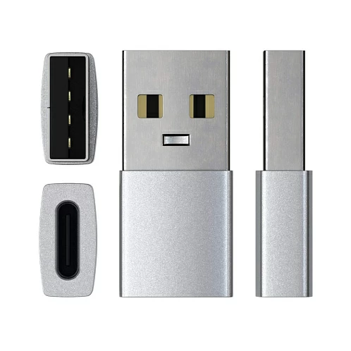 USB-адаптер Satechi USB Type-A to Type-C, серебристый