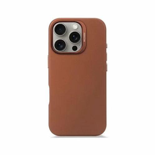 Чехол Decoded Leather Back Cover для iPhone 16 Pro, коричневый