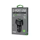 Автомобильное зарядное устойство Dorten 2-Port USB 36W Car Quick Charger QC3.0+PD3.0, черный