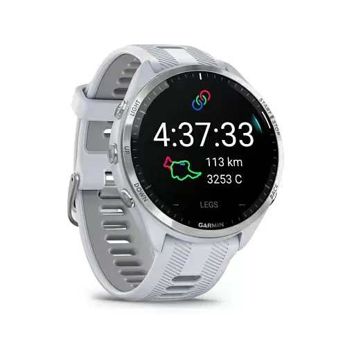 Умные часы Garmin Forerunner 965 белые, титановый безель, ремешок - белый