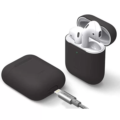 Чехол Elago Slim case для AirPods Gen 1 & 2, силикон, черный