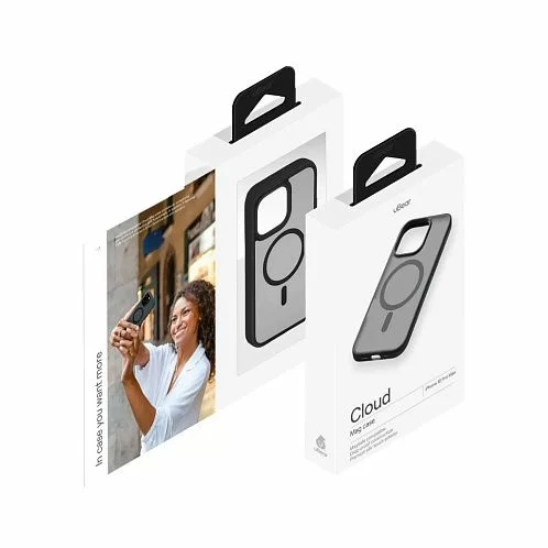 Чехол uBear Cloud Mag Case для iPhone 16 Pro Max, силикон, чёрный