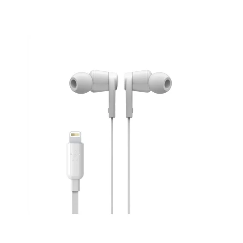 Наушники-вкладыши Belkin Soundform Headphones with Lightning Connector, проводные, белый