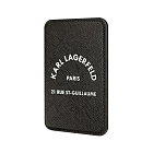 Чехол-бумажник Lagerfeld Wallet MagSafe Cardslot Stand Saffiano RSG logo, черный