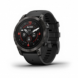 Умные часы Garmin Epix Pro (Gen 2) Sapphire Edition 47 мм, титан/серый/DLC, ремешок - черный